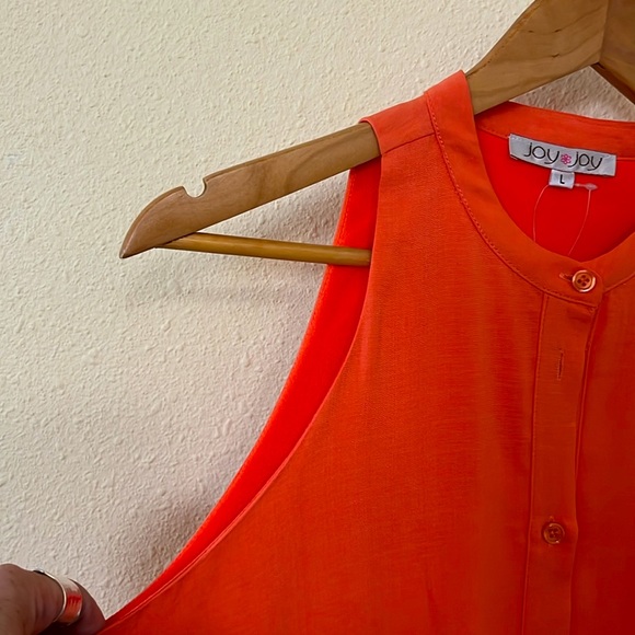 NWT Joy-Joy size L Orange Flouncy spring dress - Picture 3 of 7